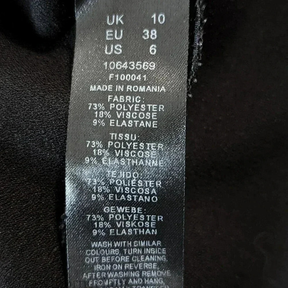 ASOS Design Black High Waist Dress Pants Size 6 Tapered Leg Stretch Pockets - Picture 8 of 9